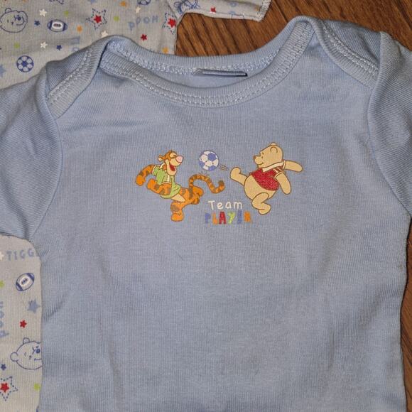 Y2K Disney Baby Boy Disney Winnie The Pooh Bodysuit Set 0-3 NEW - Picture 6 of 12